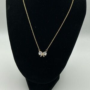 Pandora Gold Bow CZ Necklace ALE Adjustable